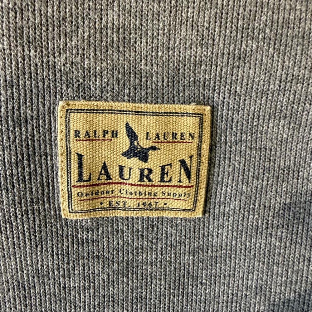 Lauren Ralph Lauren‎ Full Zip Sweater Vest Gray Cotton Mens Large - Picture 3 of 6